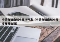 宁德分销商城小程序开发（宁德分销商城小程序开发公司）