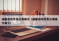 成都软件开发公司排行（成都软件开发公司排行前十）