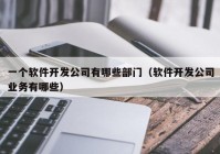 一个软件开发公司有哪些部门（软件开发公司业务有哪些）